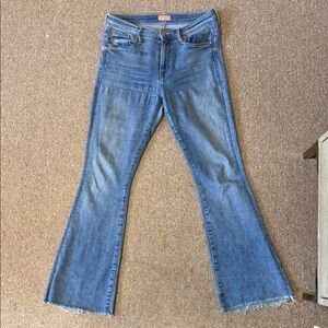 Mother Weekender Fray Women's Blue Flare Jeans